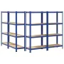 Estanterías de 4 baldas 4 uds madera contrachapada y acero azul von , Industrieregale - Ref: Foro24-3307581, Preis: 131,22 €,...