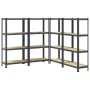Estante almacenaje 4 niveles 4 uds acero y madera contrachapada by , Industrial shelving - Ref: Foro24-3307583, Price: 130,83...