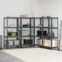 Estante almacenaje 4 niveles 4 uds acero y madera contrachapada by , Industrial shelving - Ref: Foro24-3307583, Price: 130,83...
