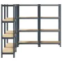 Estante almacenaje 4 niveles 4 uds acero y madera contrachapada by , Industrial shelving - Ref: Foro24-3307583, Price: 130,83...