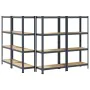 Estante almacenaje 4 niveles 4 uds acero y madera contrachapada by , Industrial shelving - Ref: Foro24-3307583, Price: 130,83...