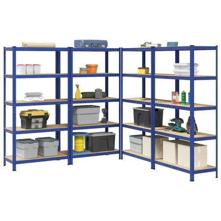 Estanterías de 5 baldas 4 uds madera contrachapada y acero azul von , Industrieregale - Ref: Foro24-3307607, Preis: 237,98 €,...