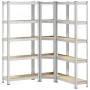 Juego de 3estantes 5niveles acero plateado y madera industrial von , Industrieregale - Ref: Foro24-3307618, Preis: 108,30 €, ...