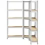 Juego de 3estantes 5niveles acero plateado y madera industrial von , Industrieregale - Ref: Foro24-3307618, Preis: 108,30 €, ...