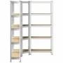 Juego de 3estantes 5niveles acero plateado y madera industrial von , Industrieregale - Ref: Foro24-3307618, Preis: 108,30 €, ...