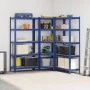 Juego de 3 estantes de 5 niveles acero azul y madera industrial by , Industrial shelving - Ref: Foro24-3307626, Price: 167,96...