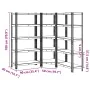 Juego de 3 estantes de 5 niveles acero azul y madera industrial by , Industrial shelving - Ref: Foro24-3307626, Price: 167,96...