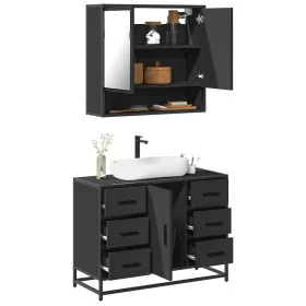 Juego de muebles de baño 2 pzas madera contrachapada negro by , Bathroom furniture - Ref: Foro24-3300930, Price: 195,19 €, Di...