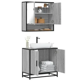 Set de muebles de baño 2 pzas madera contrachapada gris sonoma von , Badezimmermöbel - Ref: Foro24-3300918, Preis: 138,61 €, ...