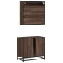 Set de muebles baño 2 pzas madera contrachapada marrón roble von , Badezimmermöbel - Ref: Foro24-3300889, Preis: 123,43 €, Ra...