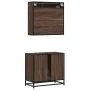 Set de muebles baño 2 pzas madera contrachapada marrón roble by , Bathroom furniture - Ref: Foro24-3300939, Price: 149,18 €, ...