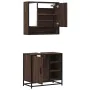 Set de muebles baño 2 pzas madera contrachapada marrón roble by , Bathroom furniture - Ref: Foro24-3300939, Price: 149,18 €, ...