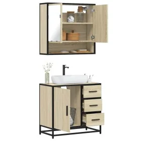 Set de muebles de baño 2 pzas madera contrachapada roble Sonoma von , Badezimmermöbel - Ref: Foro24-3300926, Preis: 164,00 €,...