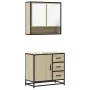 Set de muebles de baño 2 pzas madera contrachapada roble Sonoma de , Muebles de baño - Ref: Foro24-3300926, Precio: 164,32 €,...