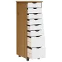 Cajonera con ruedas MOSS madera maciza pino marrón miel de , Taquillas y armarios de almacenamiento - Ref: Foro24-4015787, Pr...