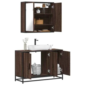 Set de muebles baño 2 pzas madera contrachapada marrón roble von , Badezimmermöbel - Ref: Foro24-3300894, Preis: 148,64 €, Ra...