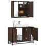 Set de muebles baño 2 pzas madera contrachapada marrón roble by , Bathroom furniture - Ref: Foro24-3300894, Price: 148,62 €, ...