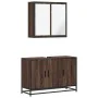 Set de muebles baño 2 pzas madera contrachapada marrón roble by , Bathroom furniture - Ref: Foro24-3300894, Price: 148,62 €, ...