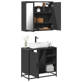 Juego de muebles de baño 2 pzas madera contrachapada negro de , Muebles de baño - Ref: Foro24-3300905, Precio: 155,63 €, Desc...