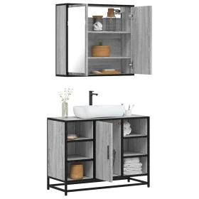 Set de muebles de baño 2 pzas madera contrachapada gris sonoma von , Badezimmermöbel - Ref: Foro24-3300913, Preis: 152,15 €, ...