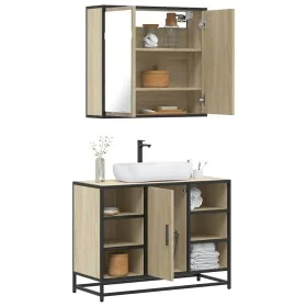 Set de muebles de baño 2 pzas madera contrachapada roble Sonoma von , Badezimmermöbel - Ref: Foro24-3300911, Preis: 152,79 €,...