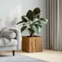 Jardinera de madera contrachapada roble artesanal 40x40x40 cm by , Pots and planters - Ref: Foro24-857028, Price: 44,19 €, Di...