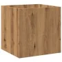 Jardinera de madera contrachapada roble artesanal 40x40x40 cm by , Pots and planters - Ref: Foro24-857028, Price: 44,19 €, Di...