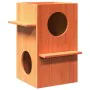 Casa para gatos cera marrón 43x43x60 cm madera maciza pino de , Mobiliario para gatos - Ref: Foro24-859303, Precio: 67,23 €, ...