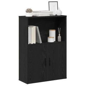 Librería de madera contrachapada roble negro 60x24x85 cm by , Bookcases and shelves - Ref: Foro24-860410, Price: 61,18 €, Dis...