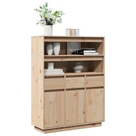 Aparador alto de madera maciza de pino 89x34x116,5 cm von , Sideboards - Ref: Foro24-861111, Preis: 167,37 €, Rabatt: %