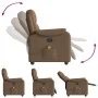 Sillón reclinable con masaje de tela marrón de , Sillones - Ref: Foro24-4015694, Precio: 200,56 €, Descuento: %