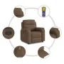 Sillón reclinable con masaje de tela marrón de , Sillones - Ref: Foro24-4015694, Precio: 200,56 €, Descuento: %