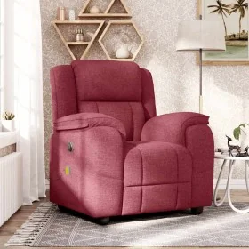 Sillón de masaje reclinable de tela color vino tinto by , Armchairs - Ref: Foro24-4015713, Price: 258,53 €, Discount: %