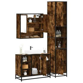 Set de muebles baño 3 pzas madera contrachapada roble ahumado von , Badezimmermöbel - Ref: Foro24-3301122, Preis: 282,93 €, R...