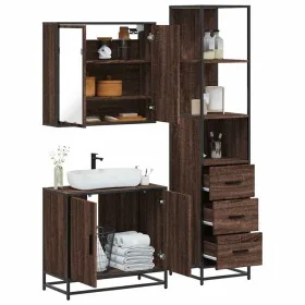 Set de muebles baño 3 pzas madera contrachapada roble marrón von , Badezimmermöbel - Ref: Foro24-3301129, Preis: 225,83 €, Ra...