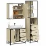 Set de muebles de baño 3 pzas madera contrachapada roble Sonoma de , Muebles de baño - Ref: Foro24-3301136, Precio: 272,92 €,...