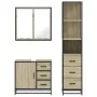 Set de muebles de baño 3 pzas madera contrachapada roble Sonoma de , Muebles de baño - Ref: Foro24-3301136, Precio: 272,92 €,...