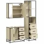 Set de muebles de baño 3 pzas madera contrachapada roble Sonoma de , Muebles de baño - Ref: Foro24-3301136, Precio: 272,92 €,...