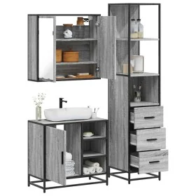 Set de muebles de baño 3 pzas madera contrachapada gris sonoma von , Badezimmermöbel - Ref: Foro24-3301148, Preis: 261,57 €, ...