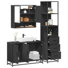 Juego de muebles de baño 3 pzas madera contrachapada negro by , Bathroom furniture - Ref: Foro24-3301160, Price: 271,23 €, Di...