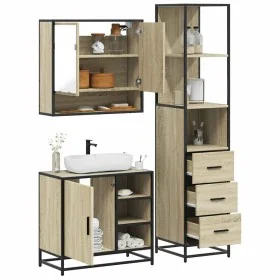 Set de muebles de baño 3 pzas madera contrachapada roble Sonoma von , Badezimmermöbel - Ref: Foro24-3301176, Preis: 254,61 €,...