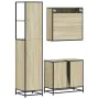 Set de muebles de baño 3 pzas madera contrachapada roble Sonoma de , Muebles de baño - Ref: Foro24-3301176, Precio: 254,92 €,...