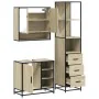 Set de muebles de baño 3 pzas madera contrachapada roble Sonoma de , Muebles de baño - Ref: Foro24-3301176, Precio: 254,92 €,...