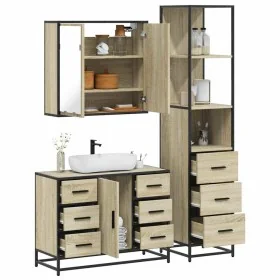 Set de muebles de baño 3 pzas madera contrachapada roble Sonoma von , Badezimmermöbel - Ref: Foro24-3301141, Preis: 301,63 €,...