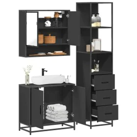Juego de muebles de baño 3 pzas madera contrachapada negro von , Badezimmermöbel - Ref: Foro24-3301155, Preis: 249,15 €, Raba...