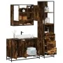 Set de muebles baño 3 pzas madera contrachapada roble ahumado de , Muebles de baño - Ref: Foro24-3301162, Precio: 238,45 €, D...