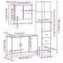 Set de muebles baño 3 pzas madera contrachapada roble ahumado de , Muebles de baño - Ref: Foro24-3301162, Precio: 238,45 €, D...