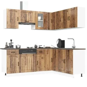 Mueble cocina Kalmar madera vieja 11 pzas madera contrachapada by , Kitchen cabinets - Ref: Foro24-3314949, Price: 680,10 €, ...