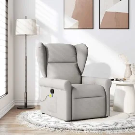 Sillón de masaje reclinable de tela gris nube by , Armchairs - Ref: Foro24-4015675, Price: 210,21 €, Discount: %