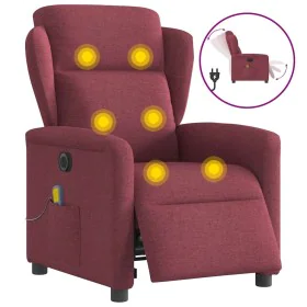 Sillón de masaje reclinable eléctrico tela rojo tinto de , Sillones - Ref: Foro24-3303127, Precio: 252,84 €, Descuento: %